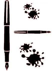 Stylo plume et tâches 12x10