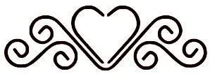 Coeur volutes 6x16cm 
