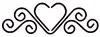 Coeur volutes 6x16cm