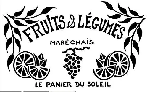 pochoir fruits et légumes 30x19cm