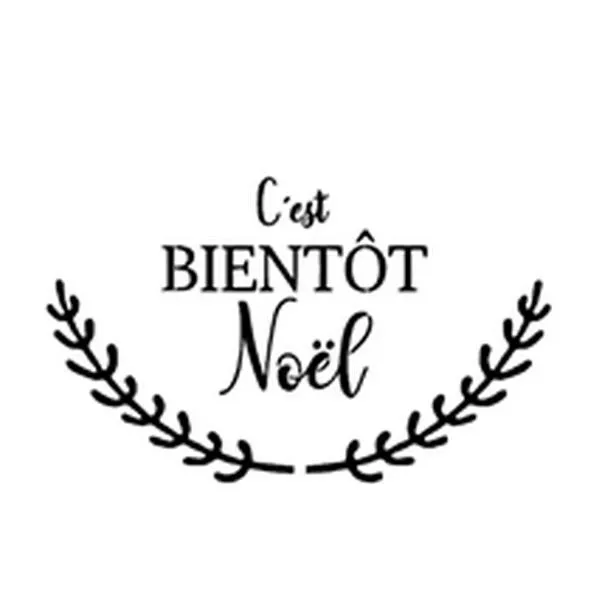 pochoir "Bientôt Noel" 20x10cm