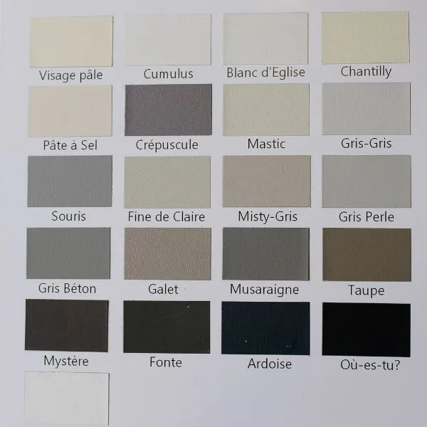 Nuancier gris, blanc peint à la main