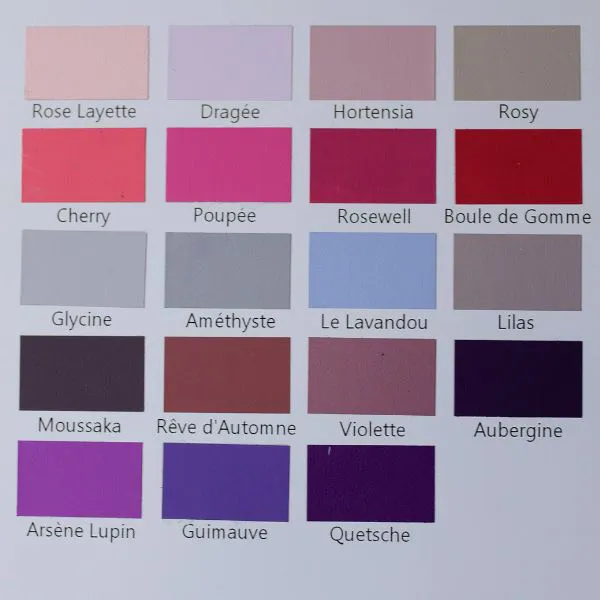 Nuancier rose et violet peint à la main