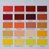 Nuancier rouge, orange, jaune peint à la main